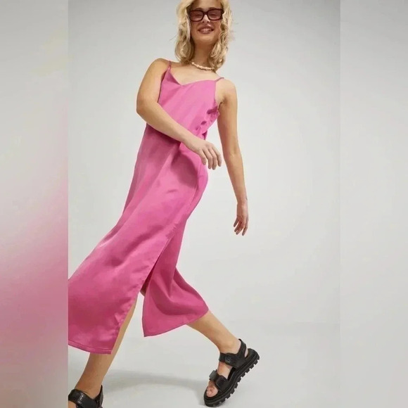 JJXX Pink Satin Cleo  Dress NWT - Picture 8 of 12